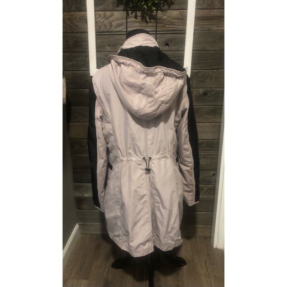 Laundry by Shelli Segal hooded trench coat black/light taupe women's size M - Picture 3 of 11